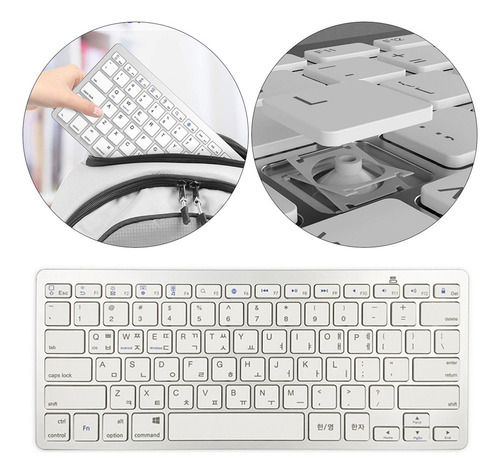 . Teclado Bluetooth Inalámbrico Plateado Coreano De 78