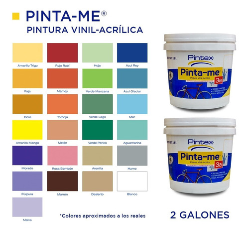 2 Pack Pintura Pinta-me Pintex 3.8 Litros Interior/exterior