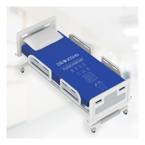 Colchón Espuma Memory Foam De Posiciones Flexconfort Drjoohn Color Azul Marino