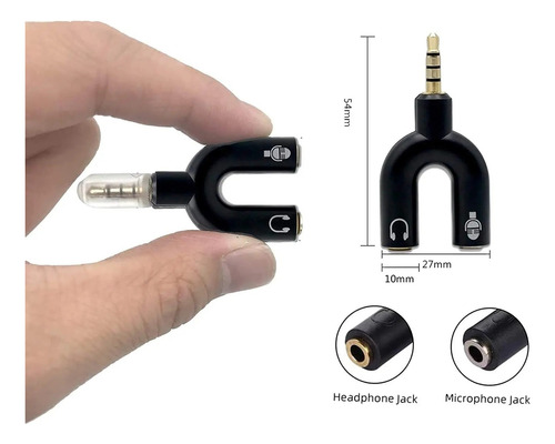 Adaptador Celular P3 Headset Fone Microfone P2 X P3 Áudio