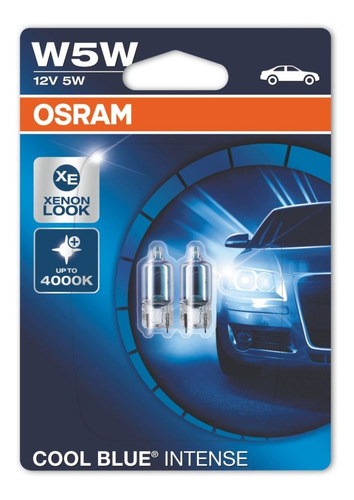 Imagem 3 de 6 de Lampada W5w Osram Cool Blue Estacionamento Placa Teto