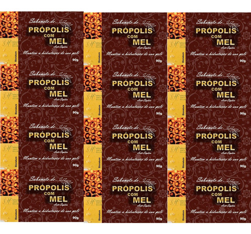 Kit 12 Bionature - Sabonete De Própolis Com Mel 90g