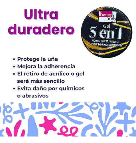 Gel 5 En 1 Fantasy Nails Base, Constructor Top Coat Magic