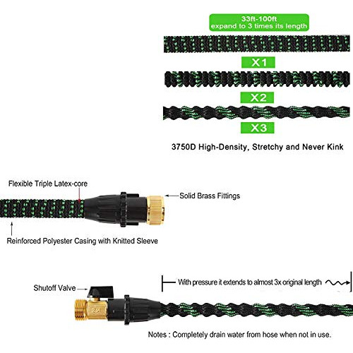 Hiyutoy Manguera Jardin Extensible 9.8 Ft Flexible Fuga