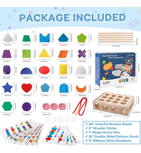 Juego De Juguetes Secuenciación Madera Montessori 3 En 1