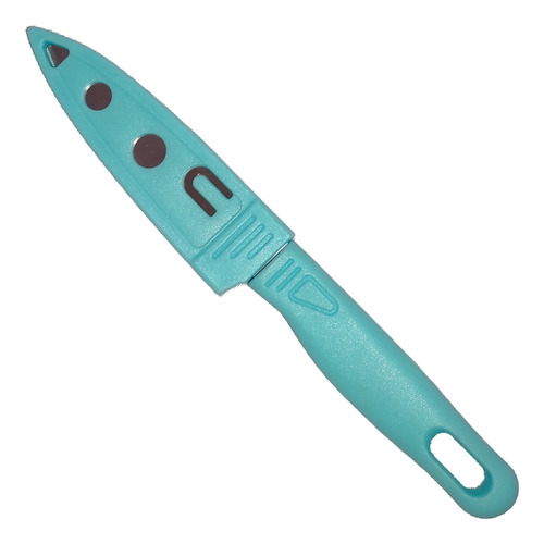 Cuchillo Chico Celeste De 19 Cm Con Funda Protectora