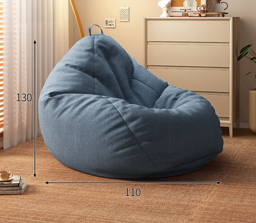 Mini Sofa De Bolsa Puff Xl Para Dormitorio Living 110x130 Cm
