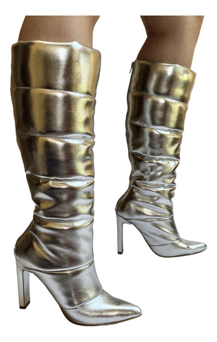 Imagen 2 de 8 de Bota Mujer Felipe Rentería Acolchada Tacón 10cm