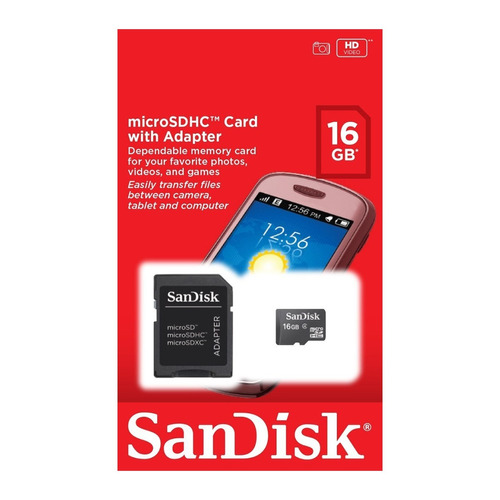 Memoria Microsd 16gb Clase 4 Sandisk Celular Camara Febo