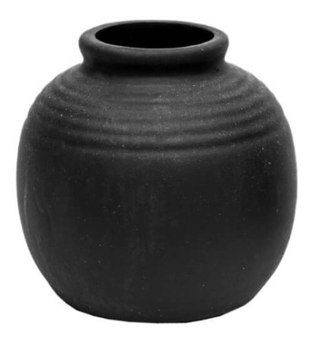 Florero Pequeño Contemporaneo | Ceramica Negro Mate | 8x8cm