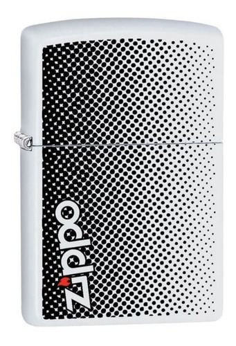 Encendedor Zippo 29689 original con logotipo de puntos, blanco, con líquido