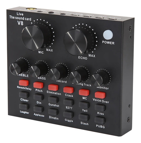 Mezcladora De Audio Con Tarjeta De Sonido V8s Para Podcast