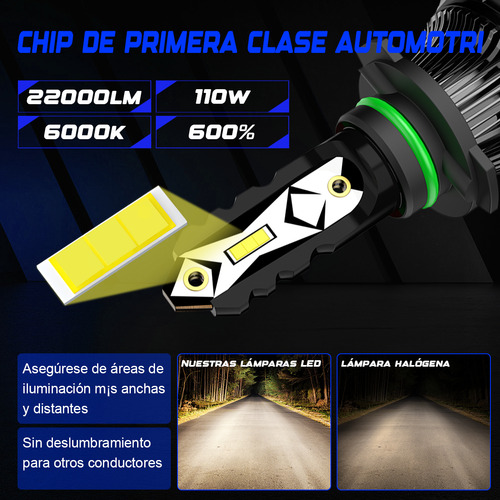 Kit Focos Led H7 H11 9005 9006 Csp Alta O Baja 110w 22000lm
