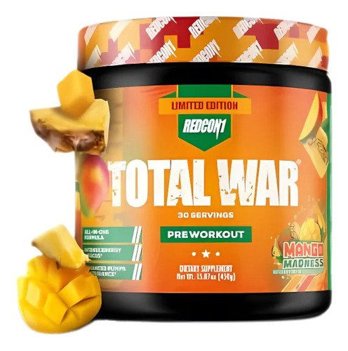 Pre Entreno Redcon1 Total War 30 Servicios Sabor Mango Madness