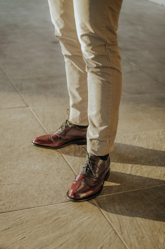 Dasalo Zapato De Hombre Estilo Bostoniano Fina Piel Natural