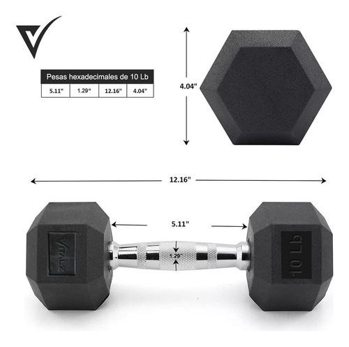 Par De Pesas 10 Lbs Diseño Hexagonal Antideslizante Gym Casa