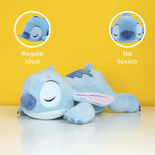 Miniso Peluche Stitch Acostado Felpa Azul 63x59 Cm