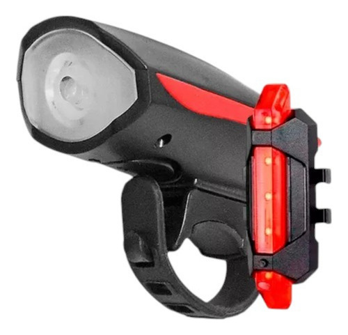Paquete De 2 Luces Biciceta Recargable Claxon Y Luz Trasera