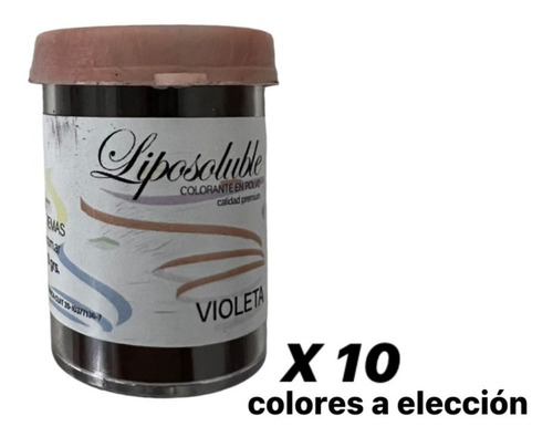 Colorante Liposoluble En Polvo X 10 Unidades Marca Lauacu