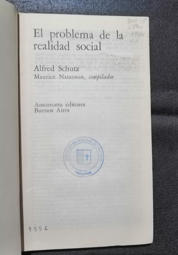 El Problema De La Realidad Social Alfred Schutz