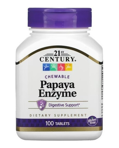 21st Century | Papaya Enzyme I 100 Comprimidos Masticables 