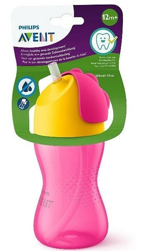 Imagen 2 de 4 de Vaso Antiderrame 300ml +12m Avent Straw Cup Nena Y Nene