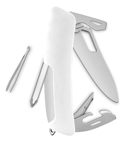 Navaja Swiza Allmatt Single Hand Sh04 R, 12 Funciones Color Blanco