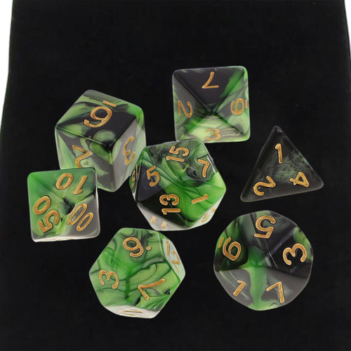 3 Juego De Dados Acrílicos D8 D10 D12 D20 Bicolor Para