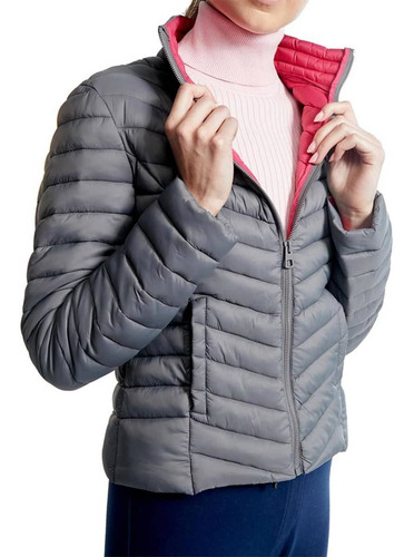 Chamarra Holly Land Color Gris Humo Para Mujer, Mod. 1033726
