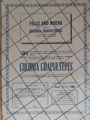 Cartel Antiguo Nace Colon Lomas De Chapultepec 1922 Heights