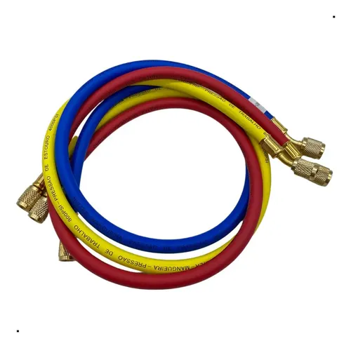 3 Tuyaux De Charge Réfrigérant R410A 35 Pouces - Pression 800-4000psi, Compatible 1/4" Et 5/16" - 9