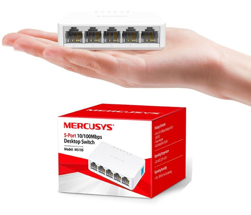 Imagen 5 de 6 de Switch De Escritorio 5 Puertos 10/100mbps Ms105 Mercusys