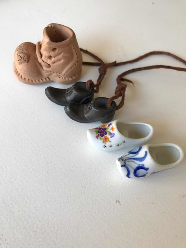 Lote 6 Zapatos Miniatura Hechos A Mano. Importad Decoración
