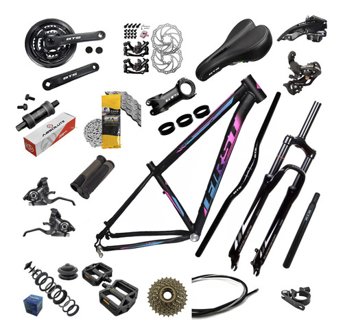 Kit Bicicleta Aro 29 Quadro Alumínio Montagem 21v Feminino