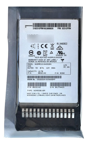 Ssd Huawei 1.6tb 2.5 Sas 12gb Es3600s V5 02312frn @ Branco