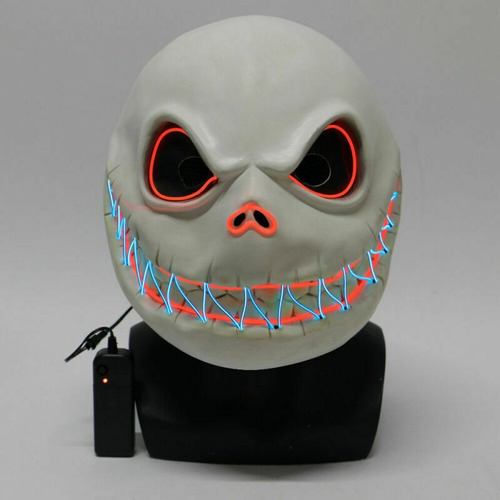 Máscara Led De Calavera Jack Skellington De Halloween Pesadi