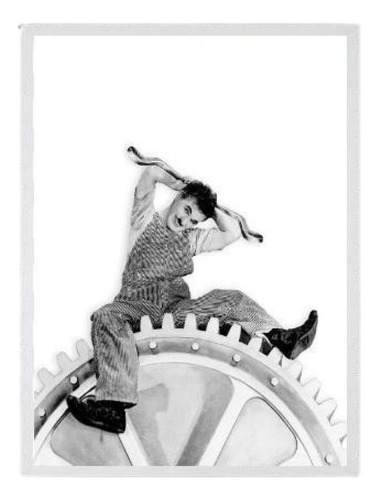 Quadro Charlie Chaplin Tempos Modernos 33x24cm - Com Vidro