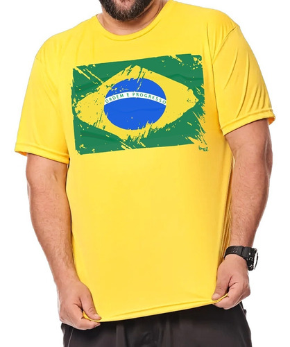 Kit 2 Camisetas Brasil Plus Size G1 G2 G3 Amarela Seleção