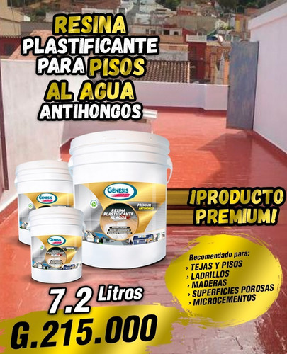 Imagen 1 de 1 de Resina Plastificante Al Agua Premium Genesis De 7.2 Litros.