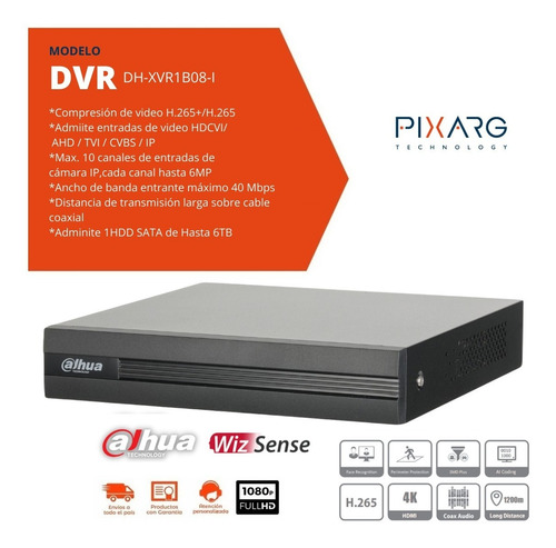 Imagen 6 de 10 de Kit 4 Camaras Seguridad 2mpx 1080p +dvr Dahua 8ch P2p +disco