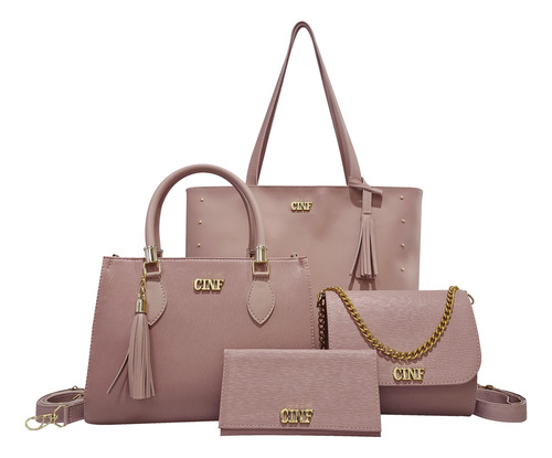 Kit Bolsas Feminina Sacola Transversal Tira Colo Carteira