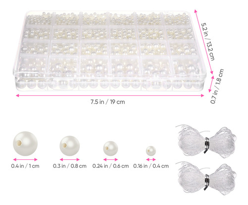 Set De Perlas Sintéticas Para Hacer Joyas Con Perlas Blancas