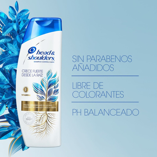 Imagen 4 de 9 de Shampoo Head & Shoulders Crece Fuerte Desde La Raíz X 375 Ml