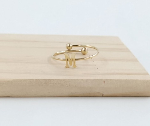 2 Uds De Anillos Con Inicial Acero Inoxidable Vie Or M Ajustable