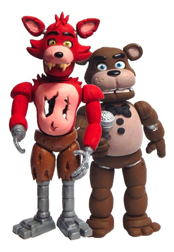 Set 2 Juguetes Figuras Five Nights Freddys Fnaf Foxy + Fredy