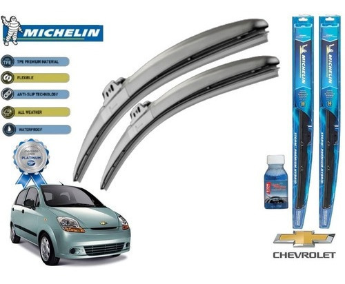 Par Plumas Limpiabrisas Chevrolet Matiz 2012 Michelin