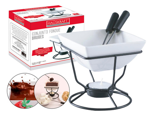 Set De Fondue Con 5 Piezas De Chocolate Y Queso