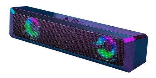 Barra De Sonido Led Rgb Pc Tv Teatro En Casa Gamer Portatil Color Negro