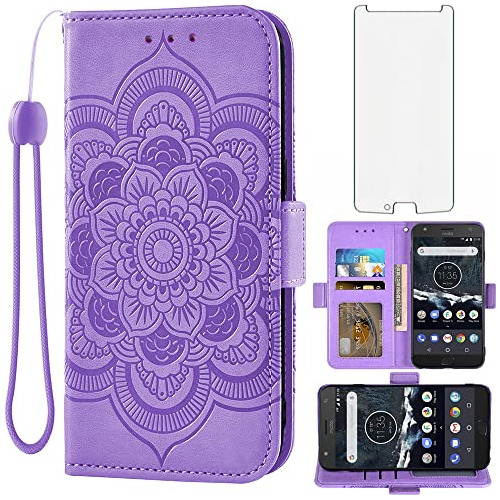 Funda Cartera Para Motorola Moto X4 Morado