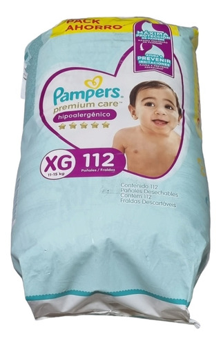 Pañales Pampers Premium Care Xg 112 Unidades Hipoalergenico Género Sin género Tamaño Extra grande (XG)
